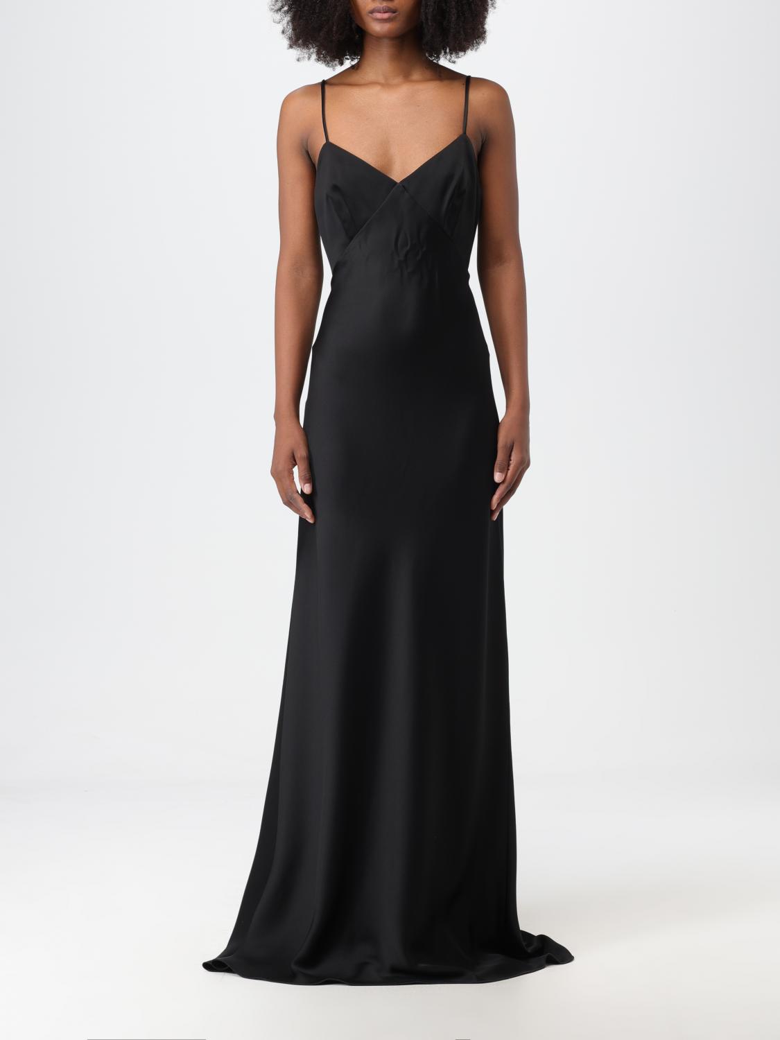 Pianoforte di MaxMara ブラックロングドレス Max Mara Pianoforte dress in satin with train - Black