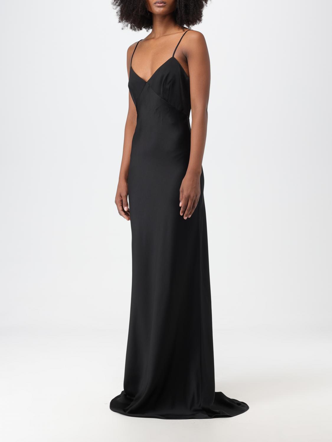 Max Mara Pianoforte dress in satin with train - Black