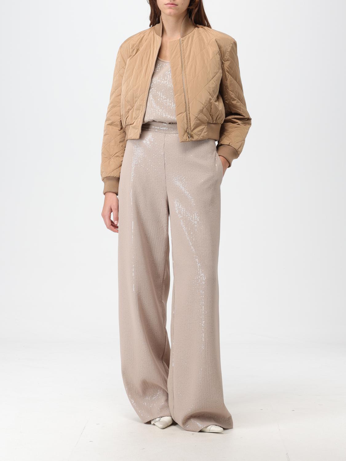 MAX MARA JACKET: Max Mara bomber jacket in quilted nylon, Camel - Img 2