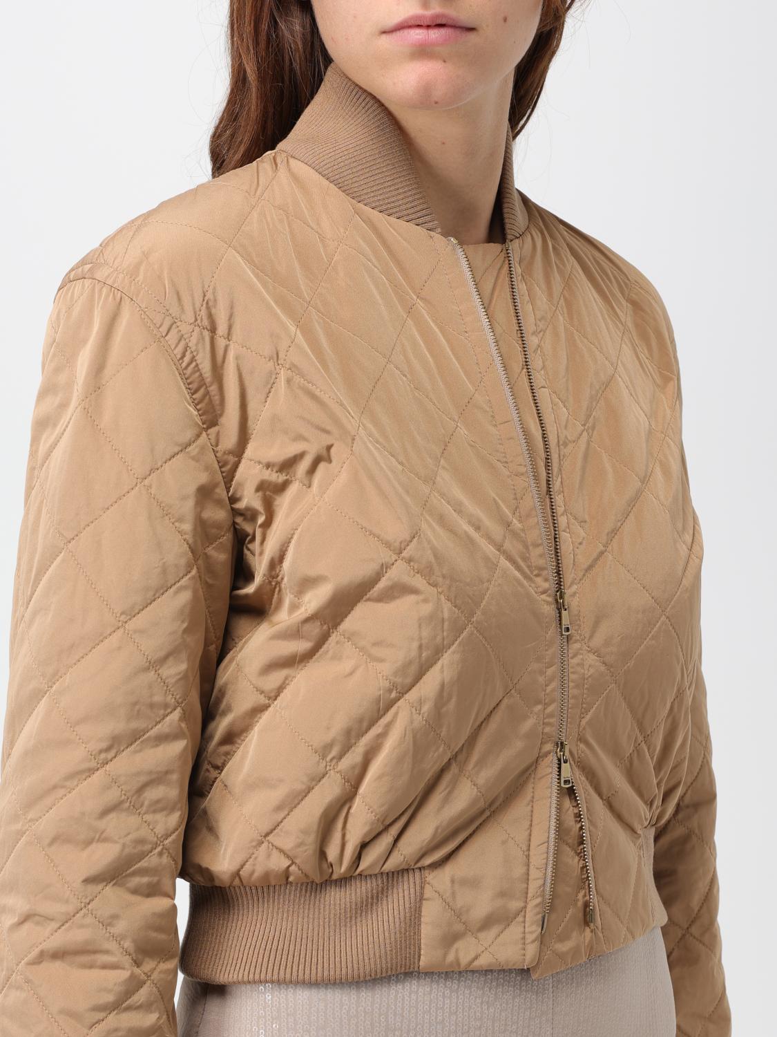 MAX MARA JACKET: Max Mara bomber jacket in quilted nylon, Camel - Img 5