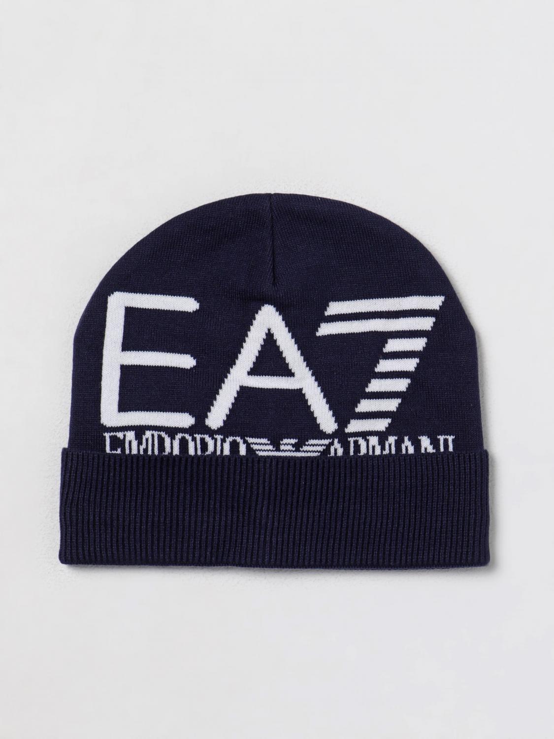 EA7 CAPPELLO: Cappello EA7 in maglia jacquard, Blue - Img 1