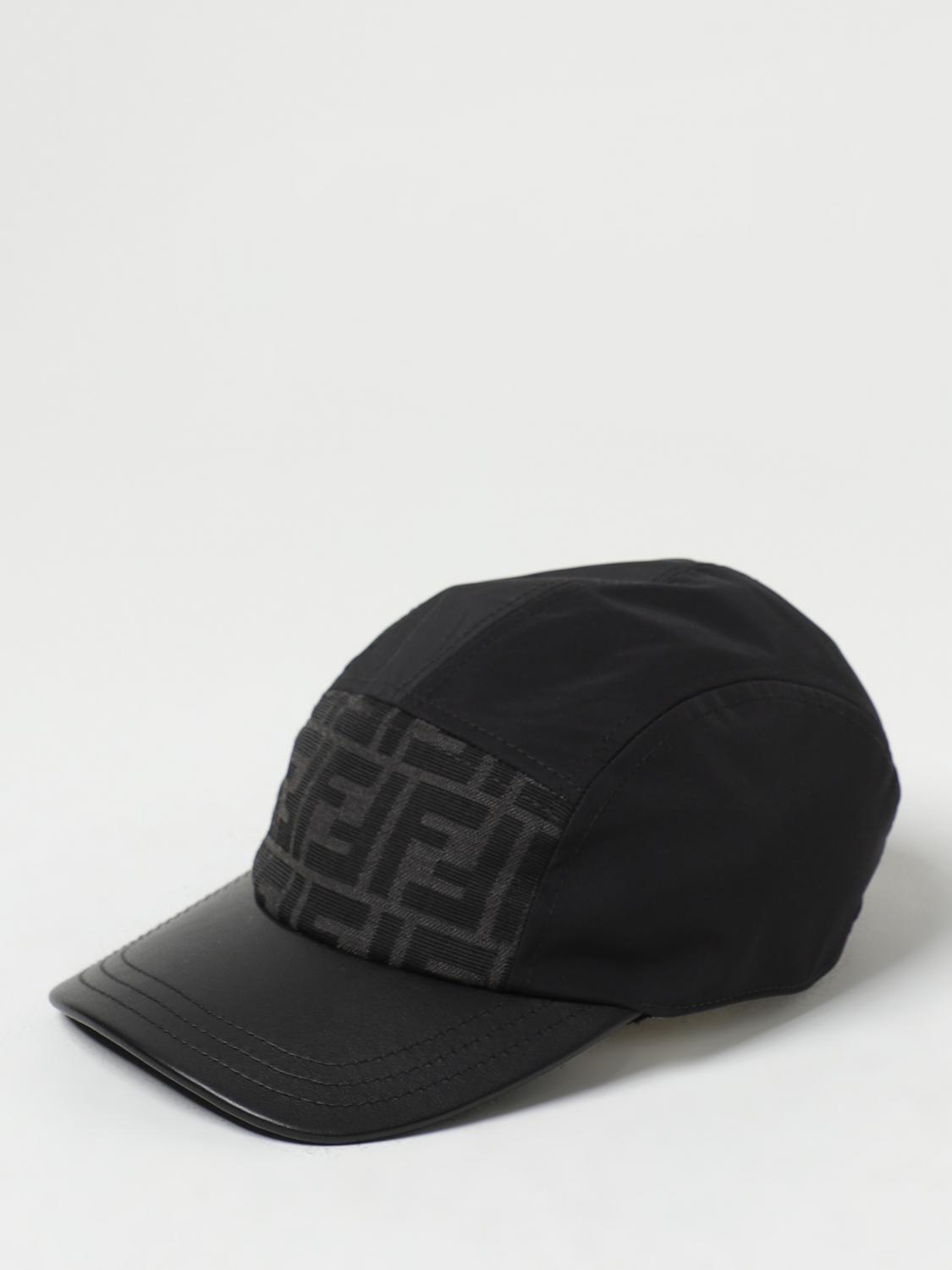Fendi hat in leather and nylon - Black | FXQ882APVC | GIGLIO.COM