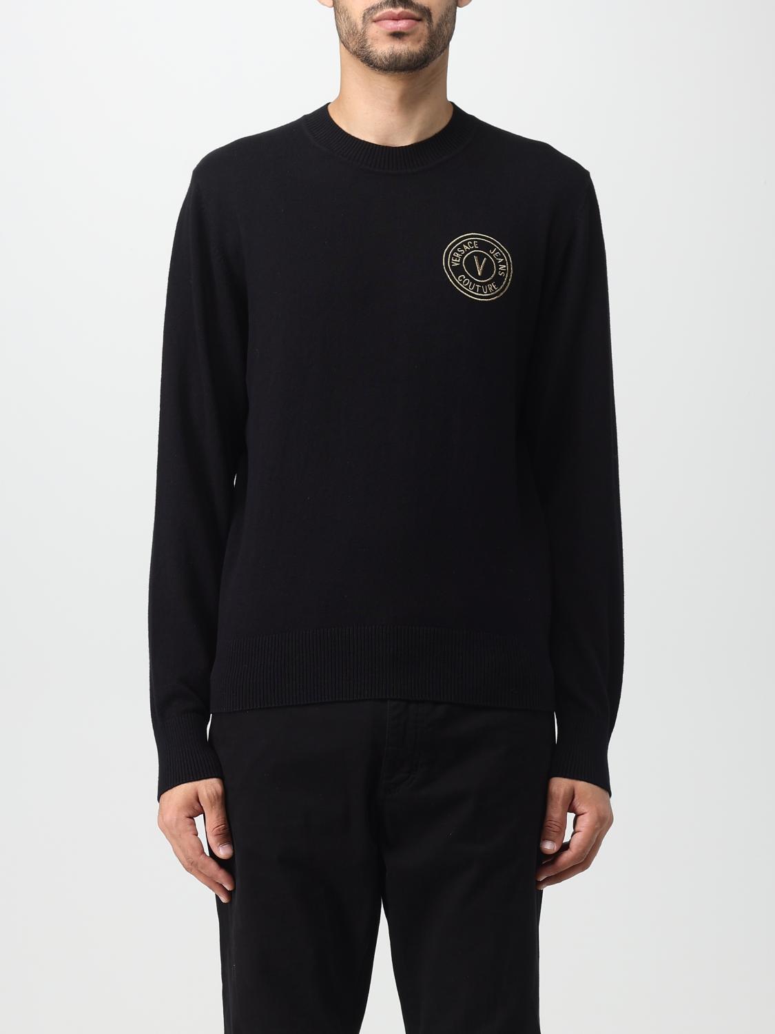 Versace Jeans Couture Outlet Sweater men Black Versace Jeans Couture sweater 75GAFM00CM06H online at GIGLIO.COM