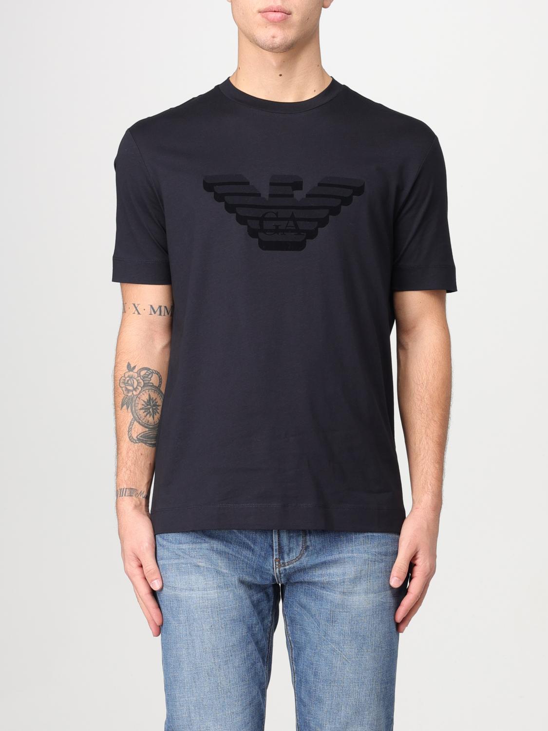 EMPORIO ARMANI T-SHIRT: Emporio Armani cotton t-shirt with logo, Navy - Img 1