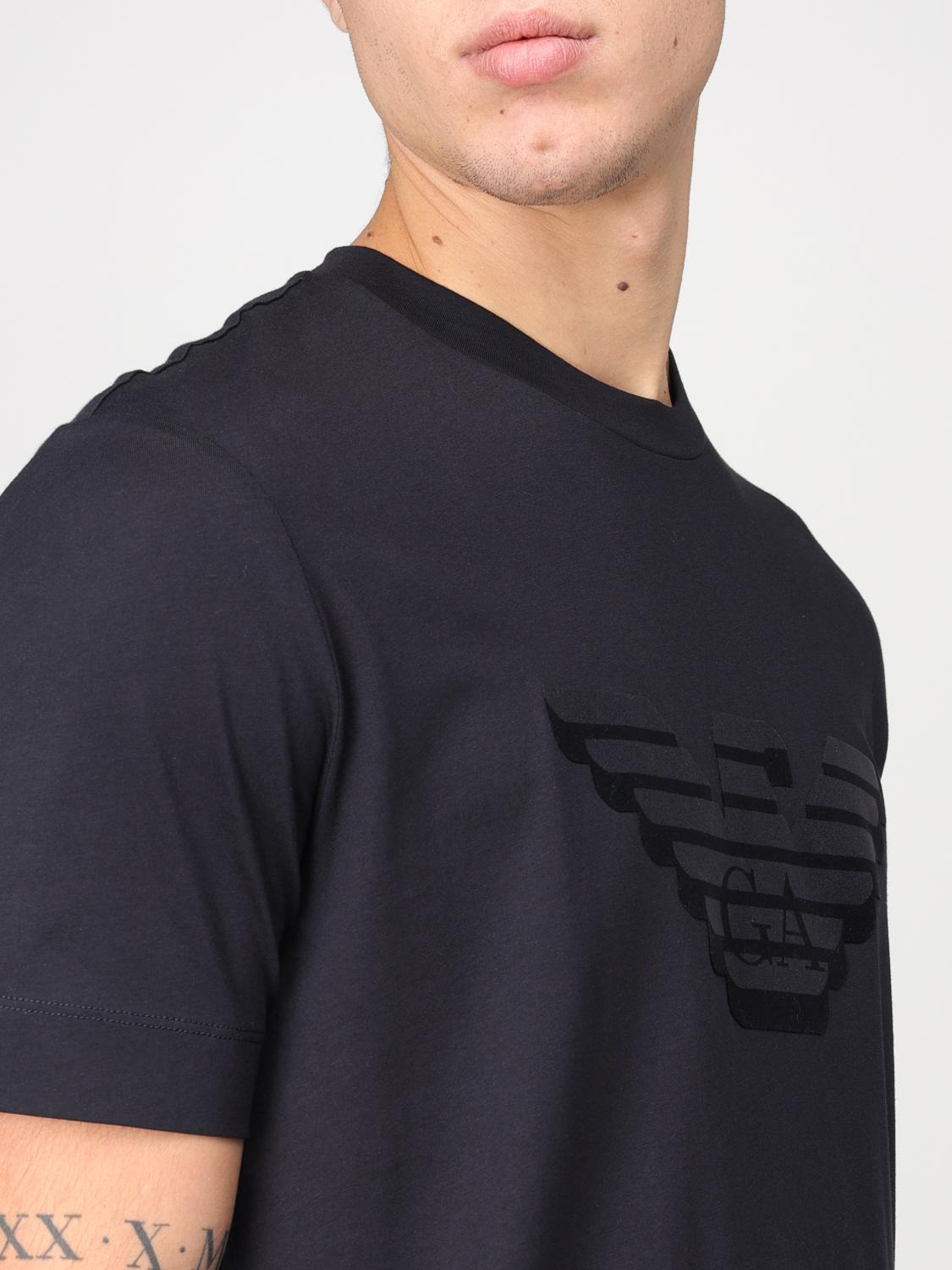 EMPORIO ARMANI T-SHIRT: Emporio Armani cotton t-shirt with logo, Navy - Img 3