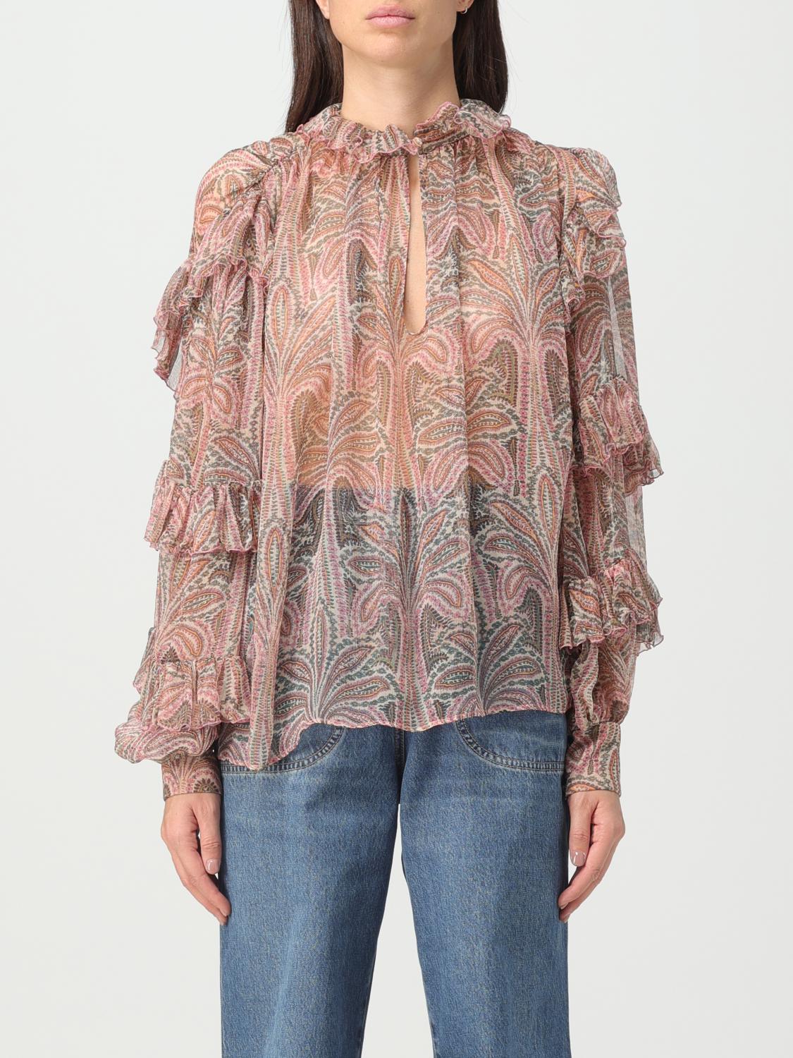 ETRO TOP: Etro blouse in silk crepon, White - Img 1