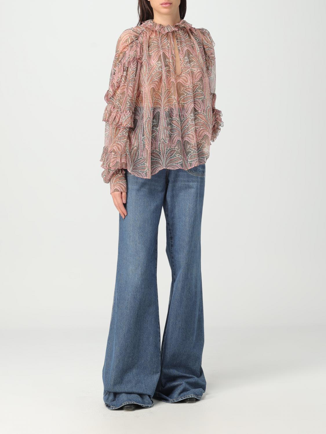 ETRO TOP: Etro blouse in silk crepon, White - Img 2