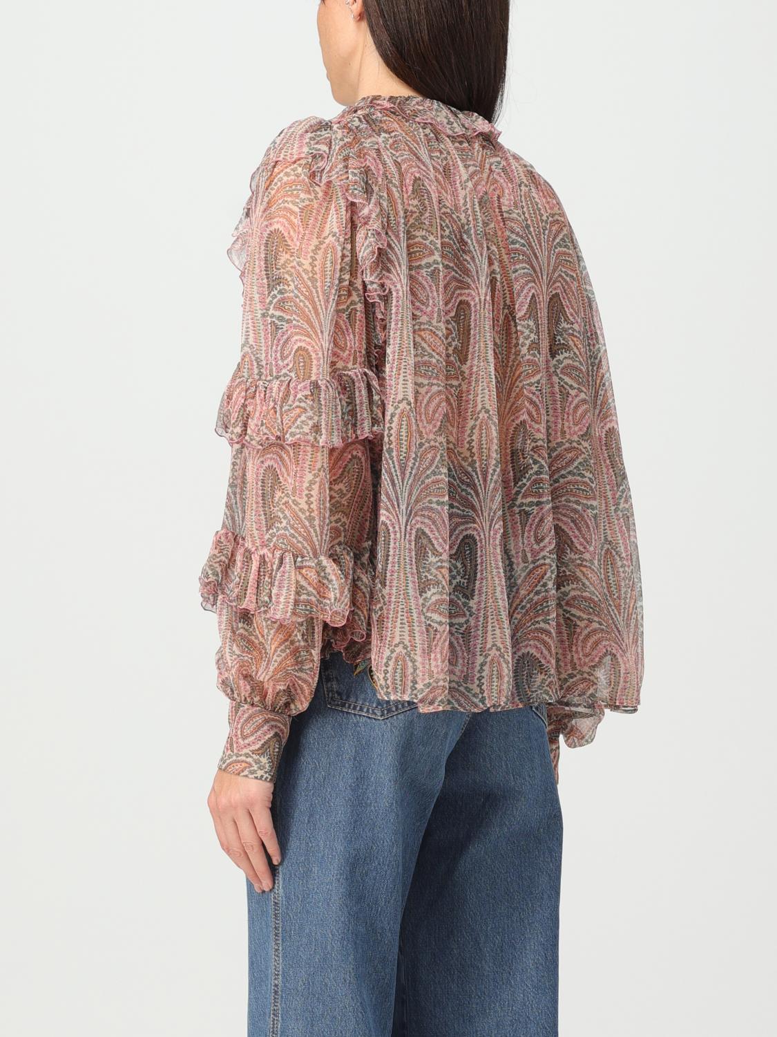 ETRO TOP: Etro blouse in silk crepon, White - Img 3