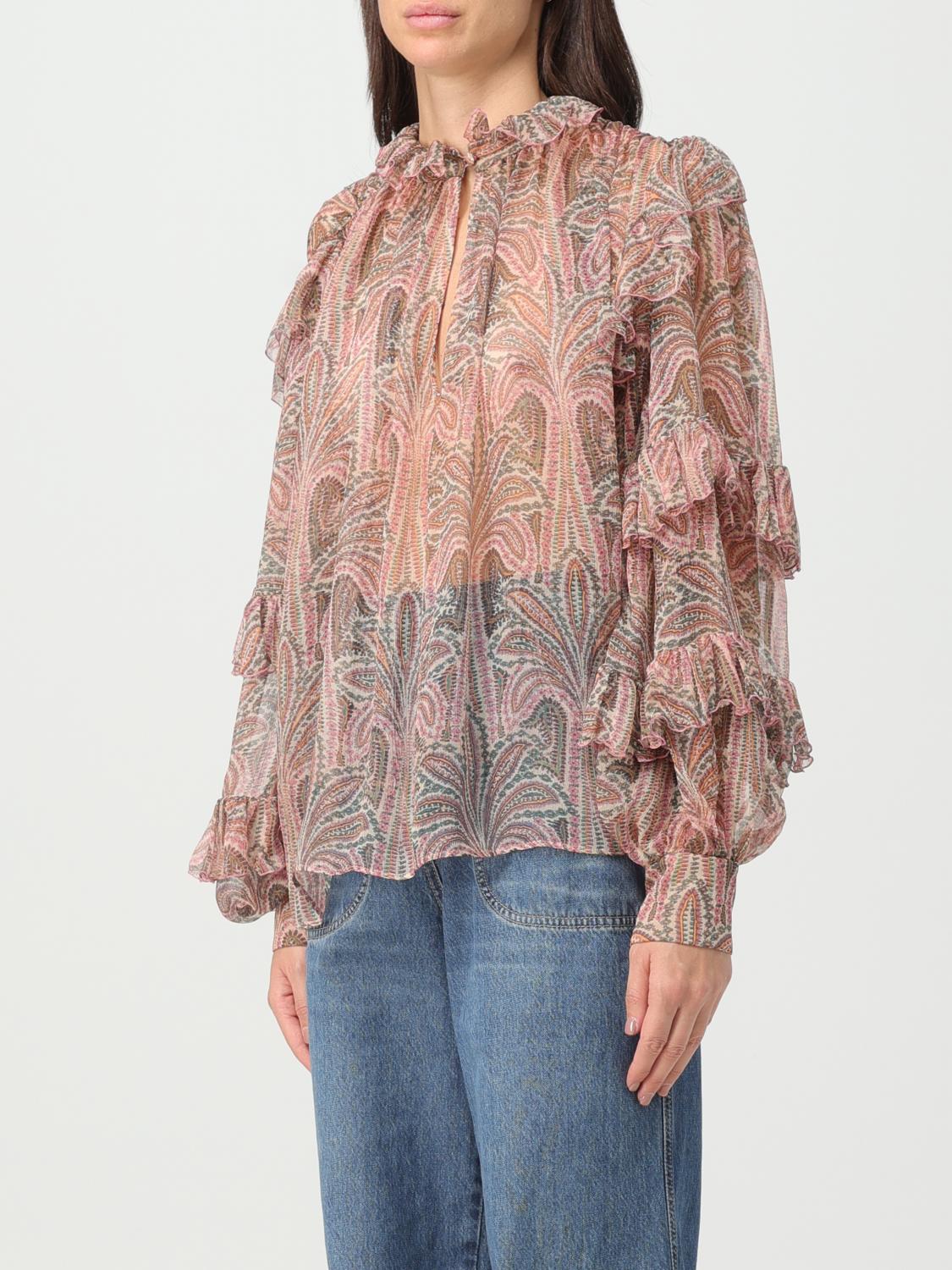 ETRO TOP: Etro blouse in silk crepon, White - Img 4