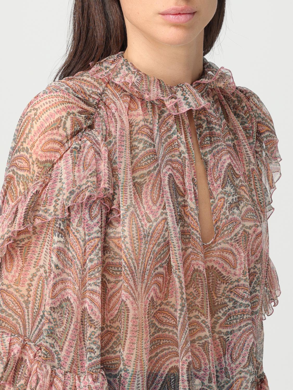 ETRO TOP: Etro blouse in silk crepon, White - Img 5