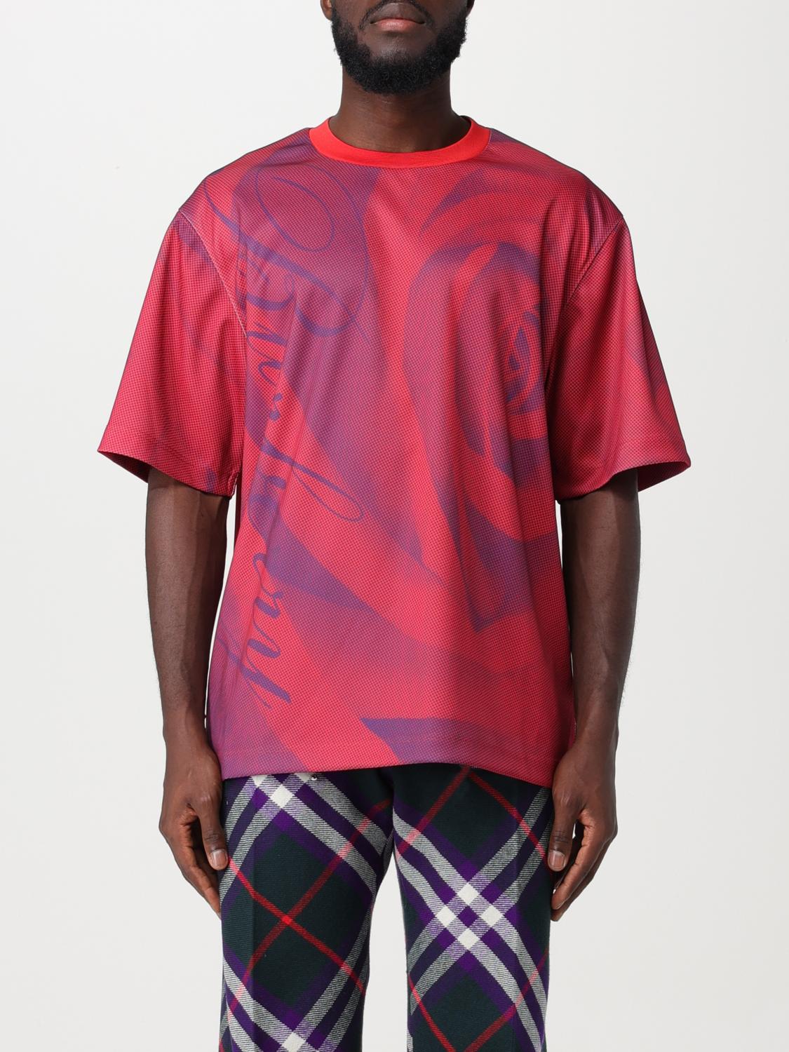 BURBERRY T-SHIRT: T-shirt men Burberry, Red - Img 1