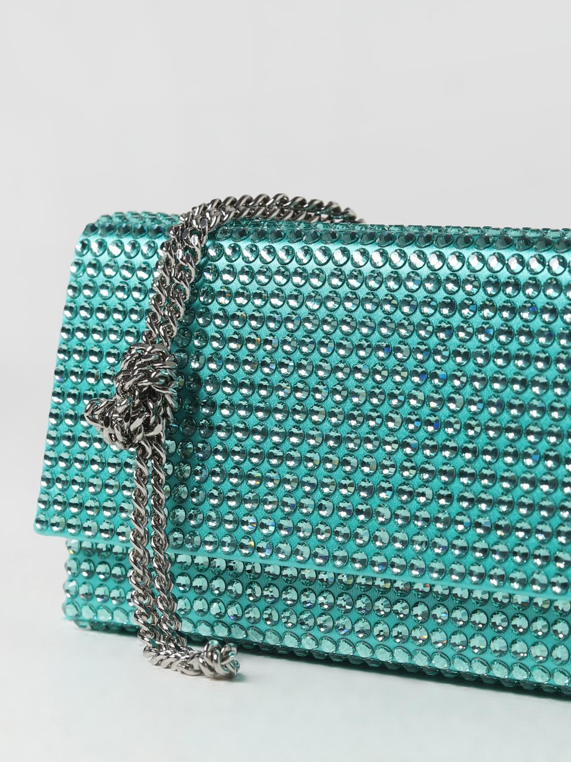 バッグ・カバンその他 AMINA MUADDI Woman Mini bag Green SUPERAMINIPALOMA CARIBBEAN Amina Muaddi Outlet: Handbag woman - Green | Amina Muaddi
