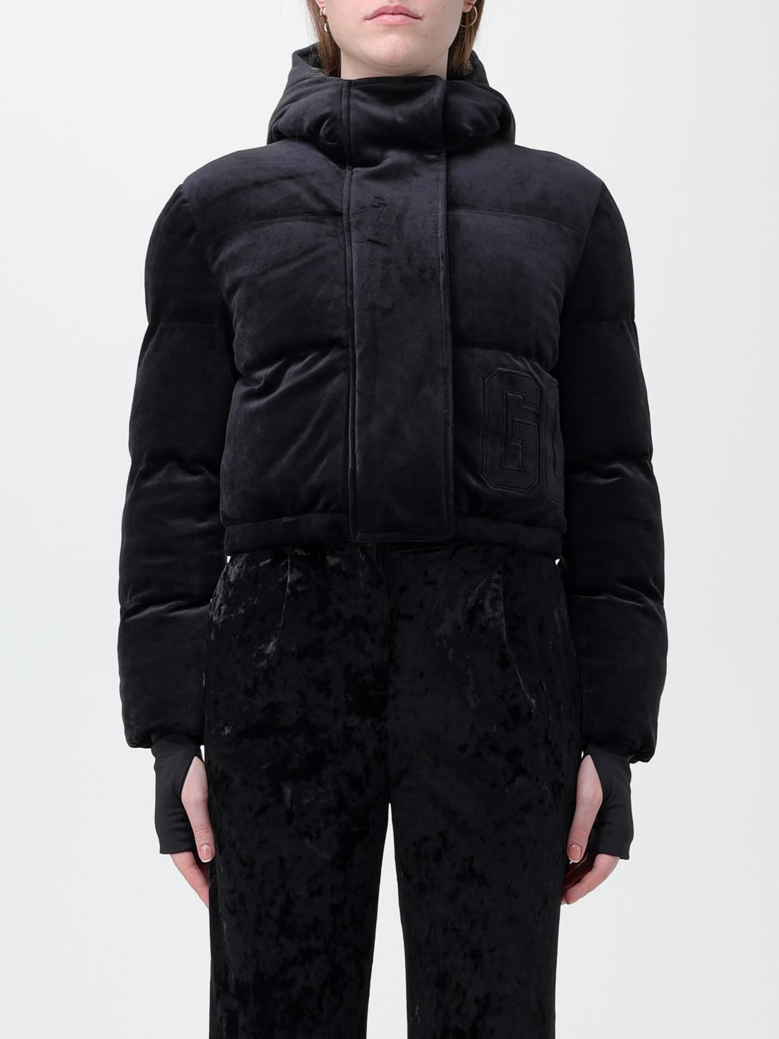 GCDS: Piumino in velluto trapuntato Nero Giacca GCDS