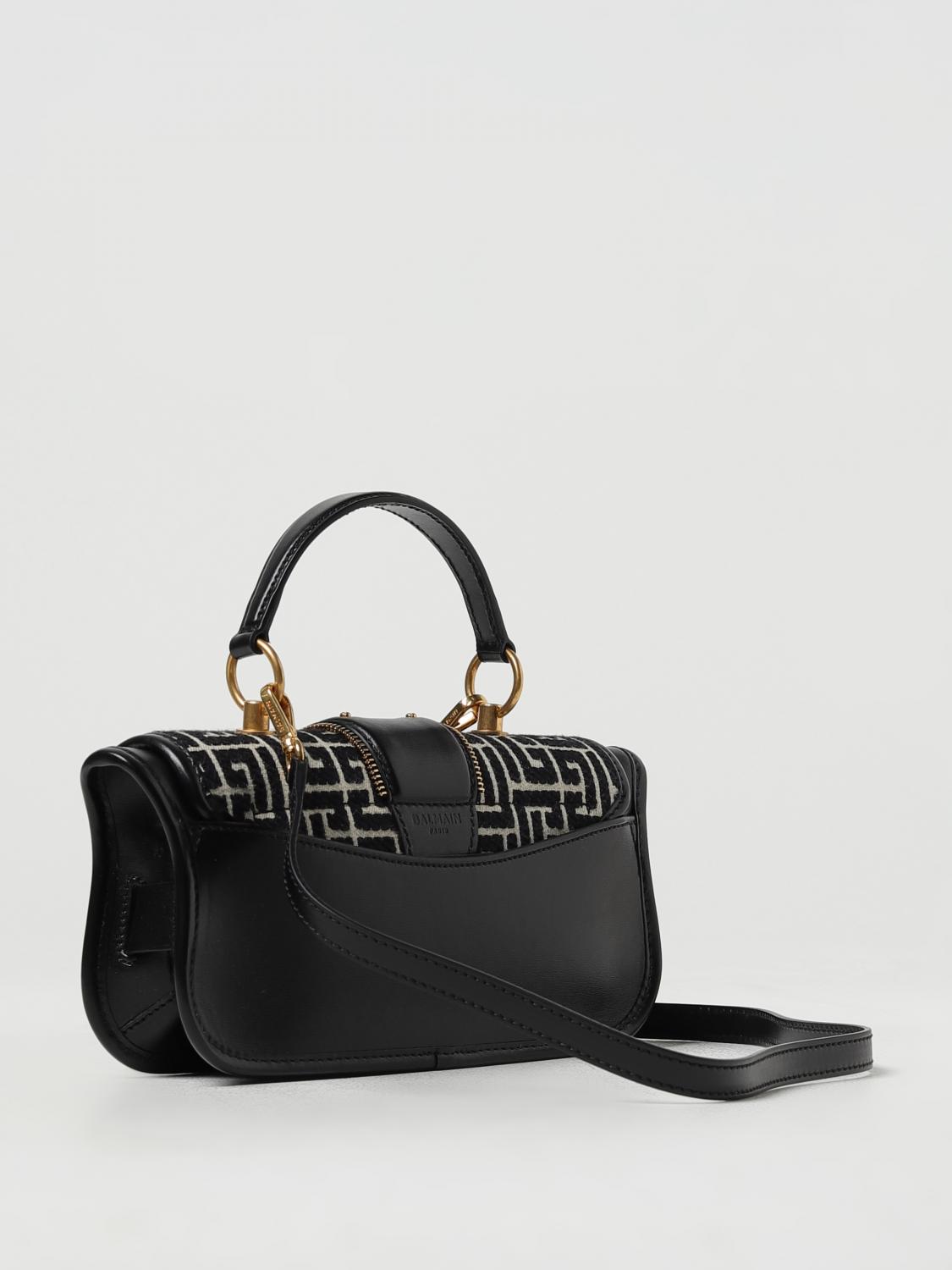 Balmain Blaze bag in prllr and canvas with monogram jacquard