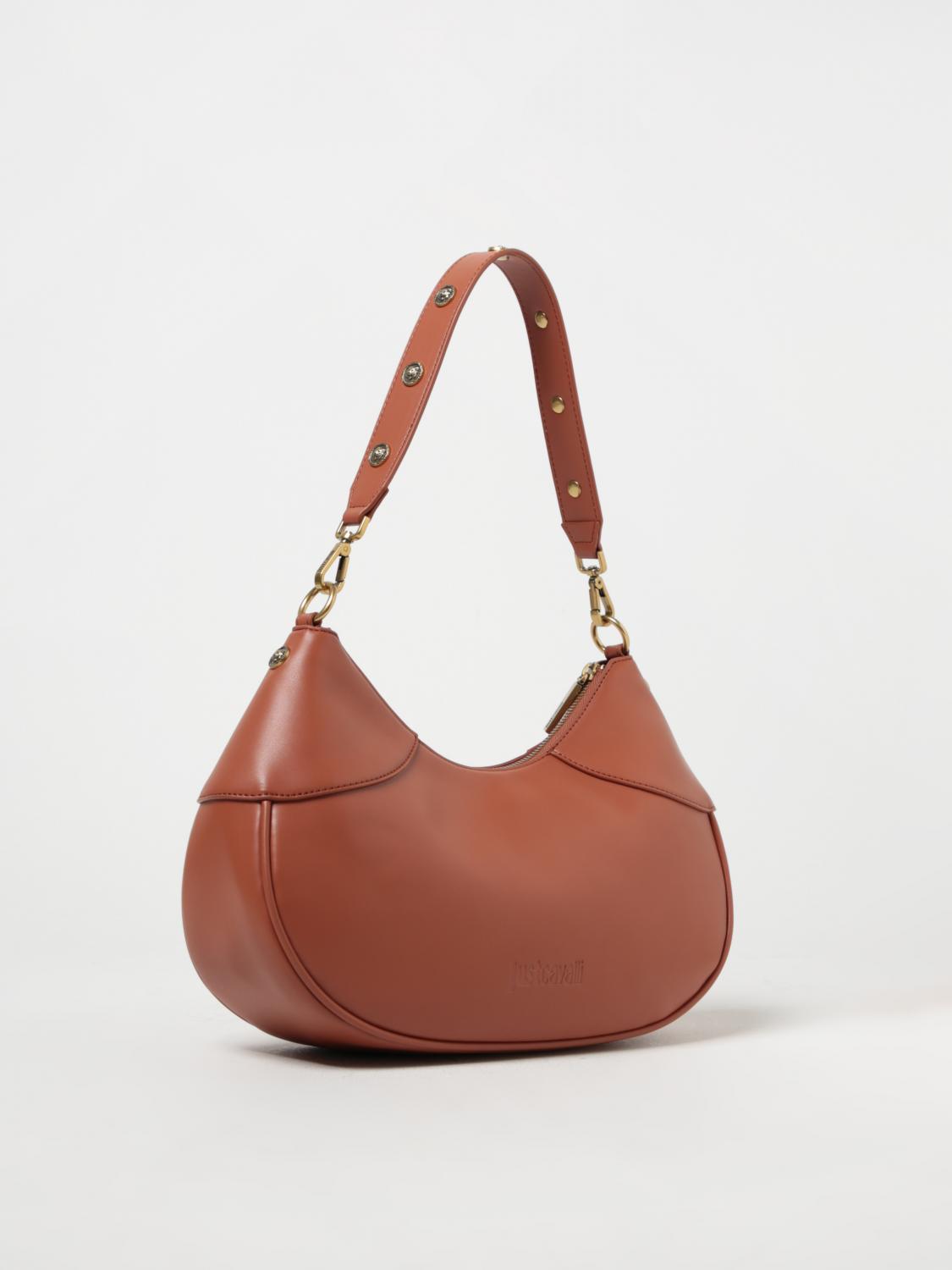 JUST CAVALLI BORSA A TRACOLLA: Borsa Just Cavalli in pelle sintetica con logo embossed, Cuoio - Img 2