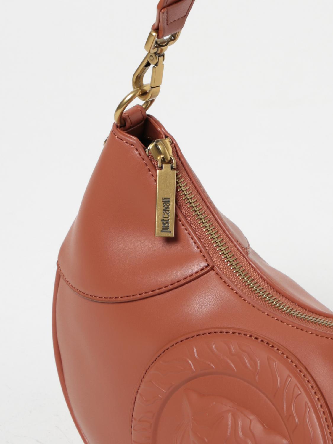 JUST CAVALLI BORSA A TRACOLLA: Borsa Just Cavalli in pelle sintetica con logo embossed, Cuoio - Img 3