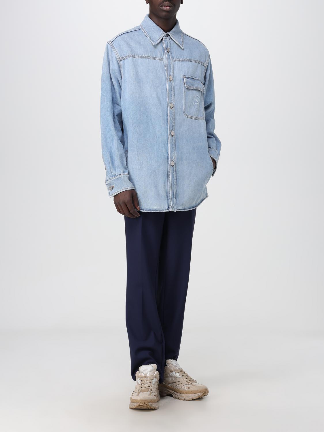 Tシャツ・カットソー VALENTINO Valentino Shirts Light Blue (6V3ABQ35 AL2C43) Valentino Light blue shirt with jewelled buttons | TheDoubleF