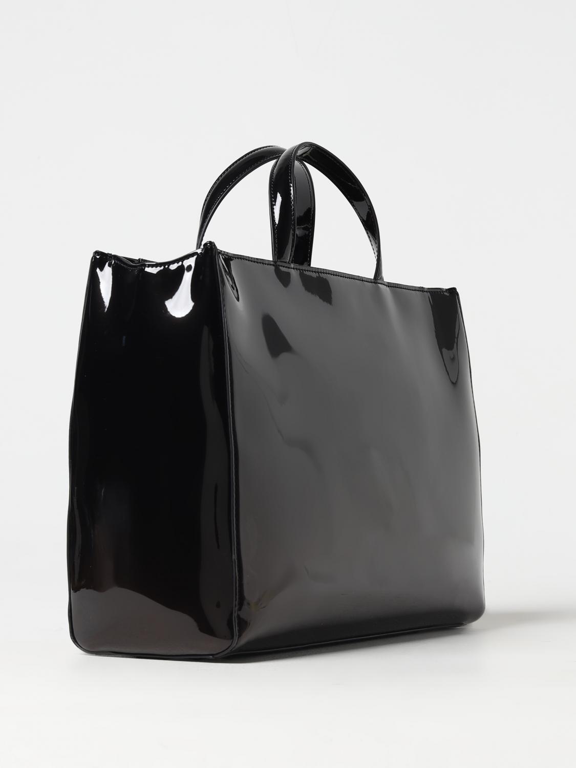 LIU JO BORSA TOTE: Borsa Liu Jo in vernice con monogram metallico, Nero - Img 2