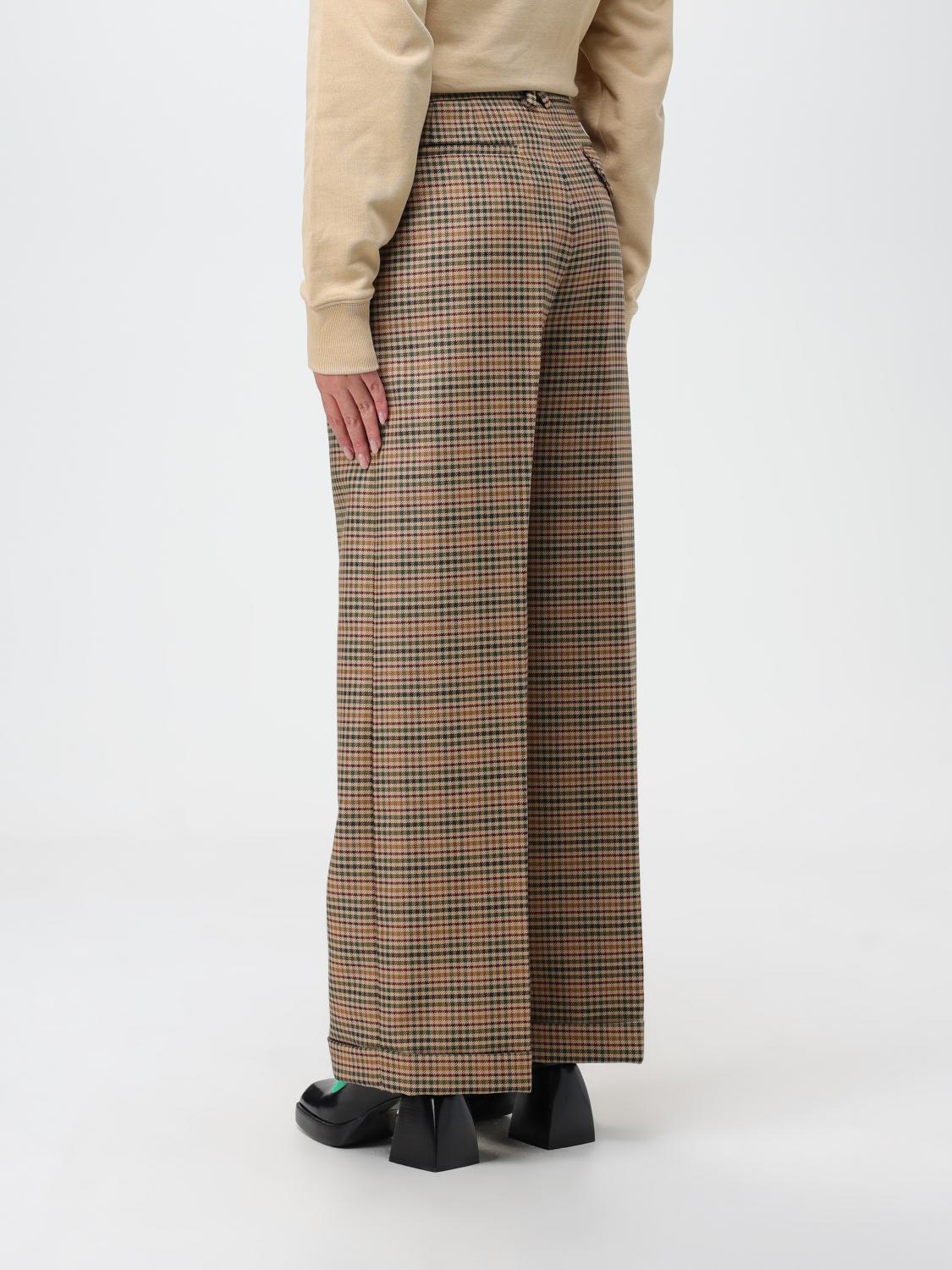 パンツ KENZO Woman Pants Brown FD62PA0719GH 14 Kenzo Outlet: pants in tartan wool blend - Brown | Kenzo