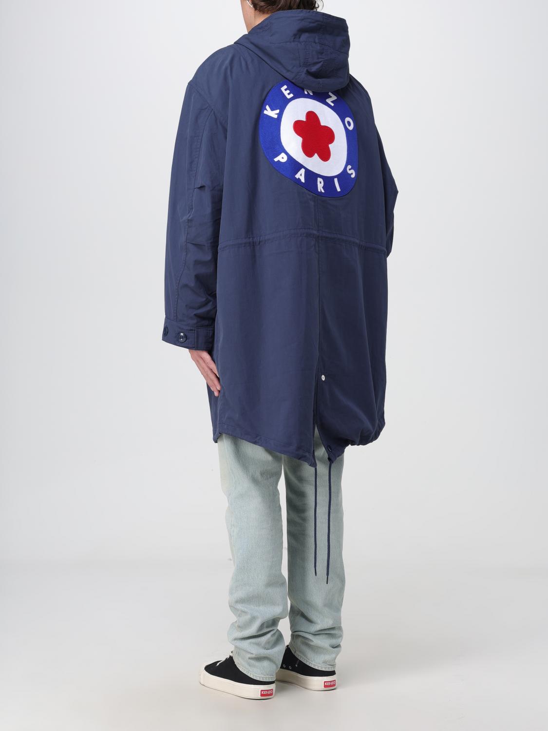 ケンゾー　KENZO ネイビー　ガウンコート　ロングコート　星柄　希少 Kenzo Target parka in gabardine - Blue | FD65OU3059NH | GIGLIO.COM