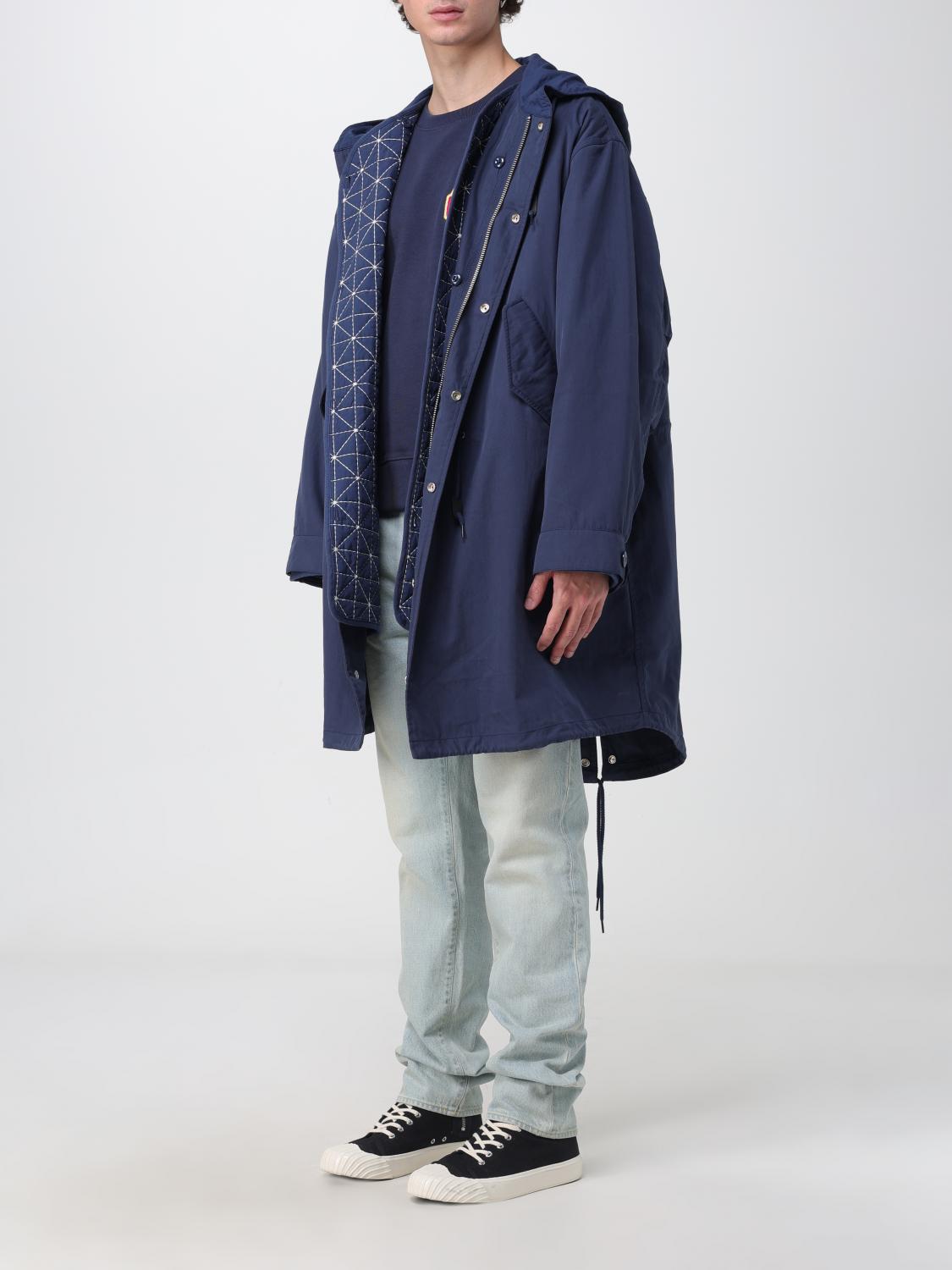 Kenzo Target parka in gabardine - Blue | FD65OU3059NH | GIGLIO.COM