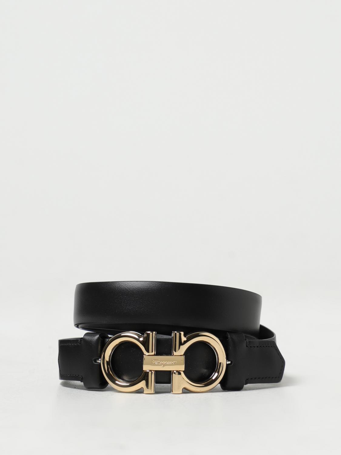 ベルト FERRAGAMO SS25 Ferragamo Belts Black (715735 23B707001) Ferragamo Ladies Donna Black Calfskin Gancini Belt, Brand
