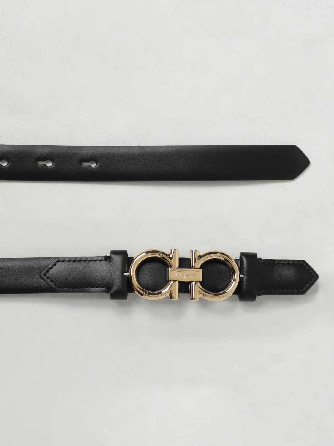 ベルト FERRAGAMO SS25 Ferragamo Belts Black (715735 23B707001) Ferragamo Ladies Donna Black Calfskin Gancini Belt, Brand
