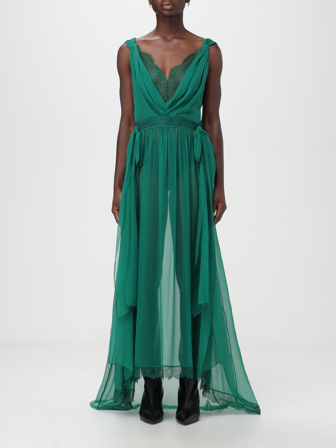 alberta ferretti dress green Alberta Ferretti // Green Silk Beaded Dress – VSP Consignment