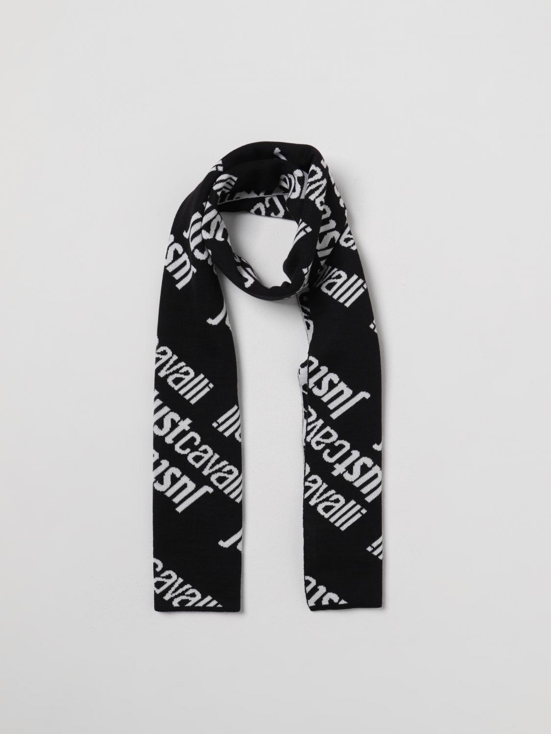 JUST CAVALLI SCIARPA: Sciarpa Just Cavalli in misto lana con logo jacquard, Nero - Img 2