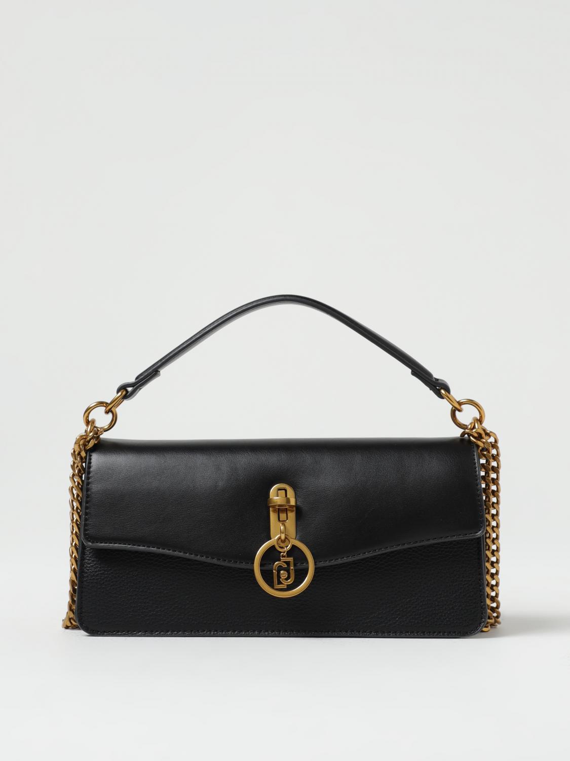 LIU JO BORSA A MANO: Borsa Liu Jo in pelle sintetica con monogram LJ in metallo, Nero - Img 1