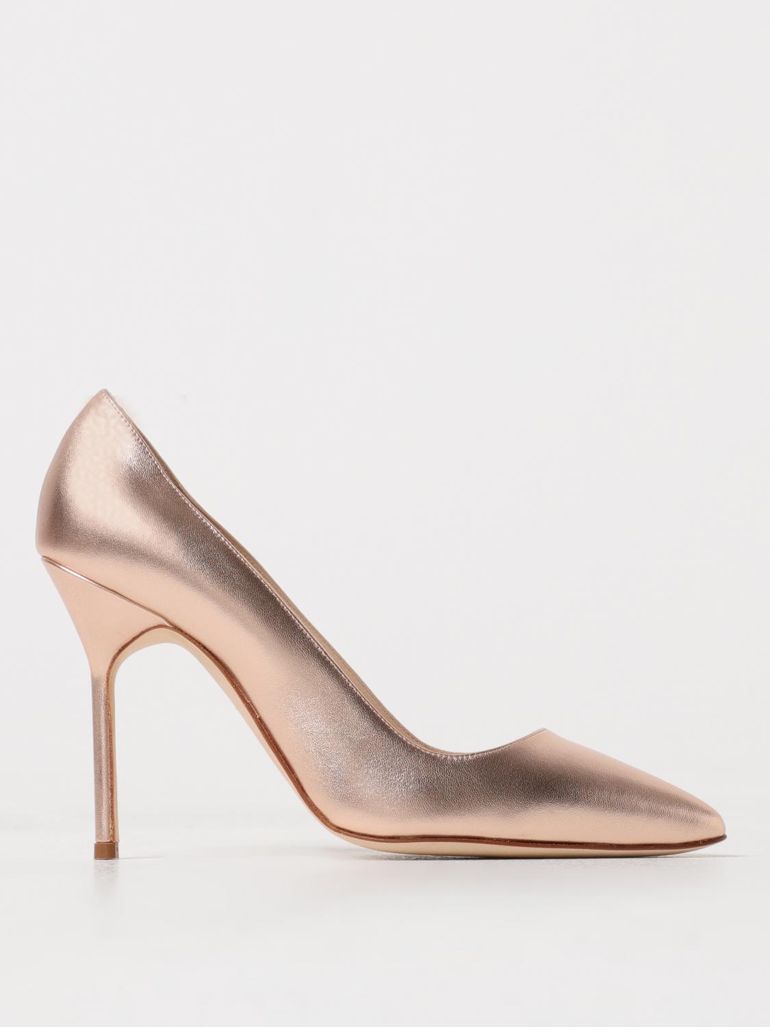 MANOLO BLAHNIK DÉCOLLETÉ: Décolleté BB Manolo Blahnik in nappa laminata, Oro - Img 1