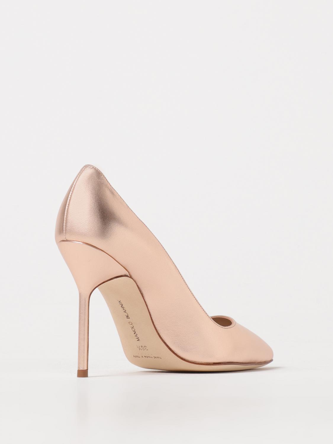 MANOLO BLAHNIK DÉCOLLETÉ: Décolleté BB Manolo Blahnik in nappa laminata, Oro - Img 3