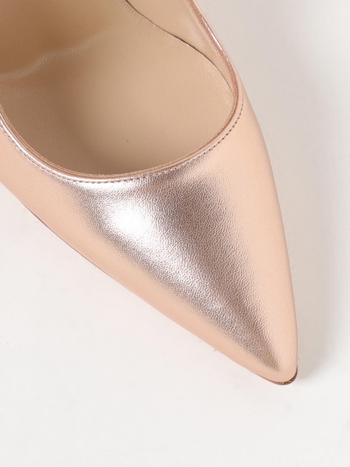 MANOLO BLAHNIK DÉCOLLETÉ: Décolleté BB Manolo Blahnik in nappa laminata, Oro - Img 4