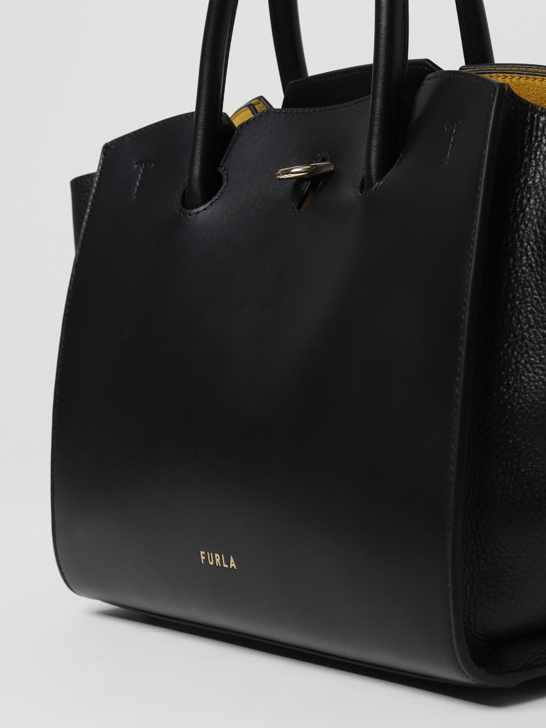 FURLA BORSA A MANO: Borsa Genesi Furla in pelle con tracolla, Nero - Img 3