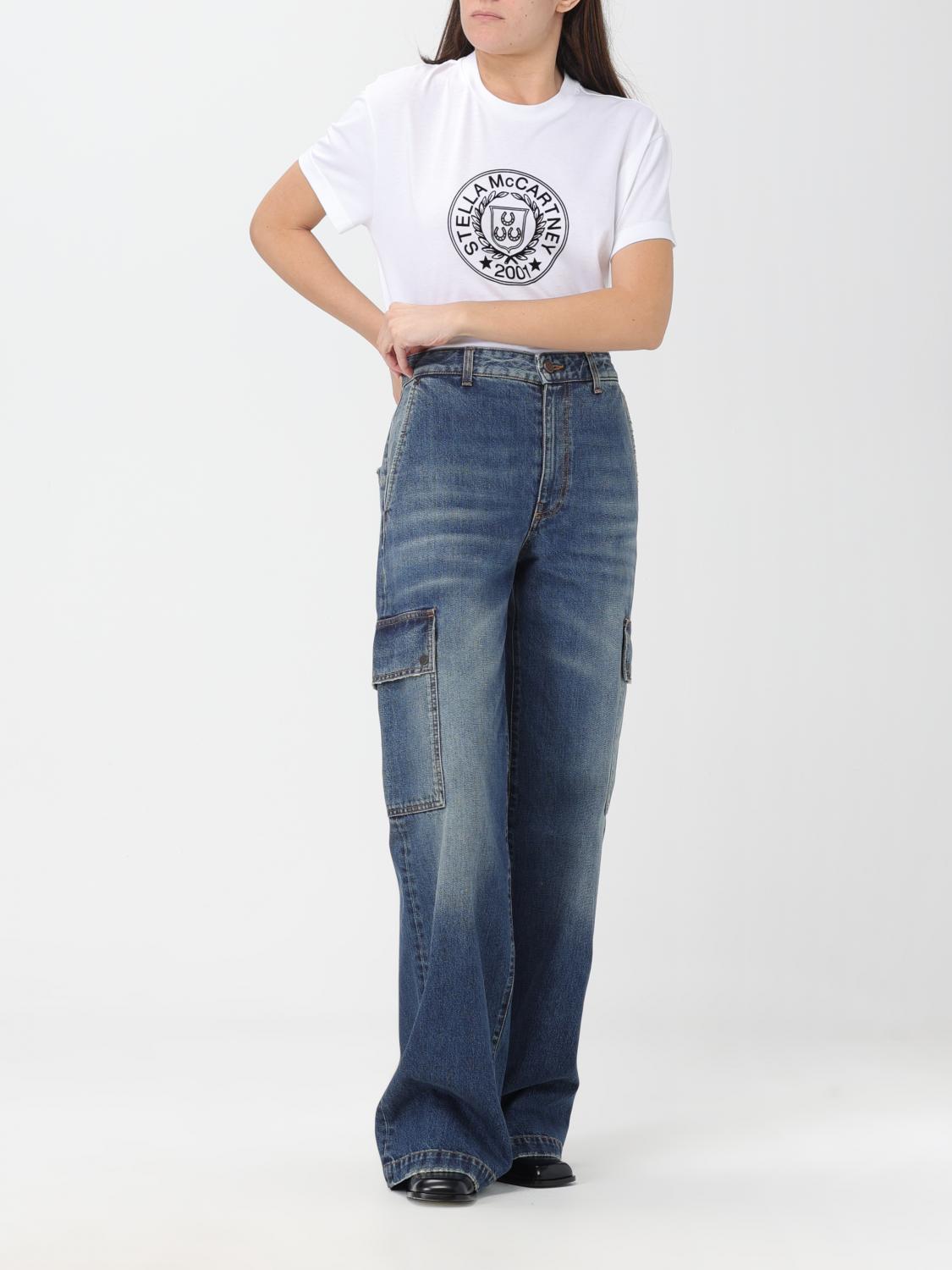 Tシャツ・カットソー STELLA MCCARTNEY Woman T-Shirt White 6J02413SPY35 9000 Adidas STELLA MCCARTNEY Crew-neck T-Shirt with Printed