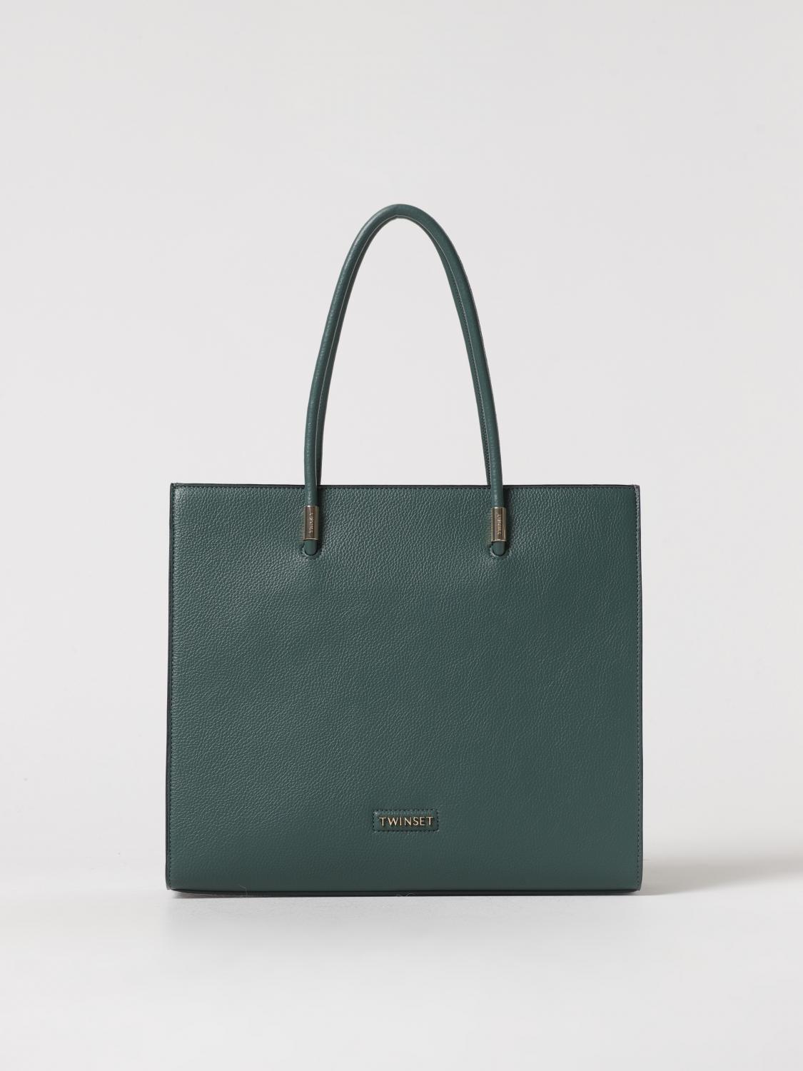 TWINSET BORSA A MANO: Borsa Twinset in pelle sintetica martellata, Bottiglia - Img 1