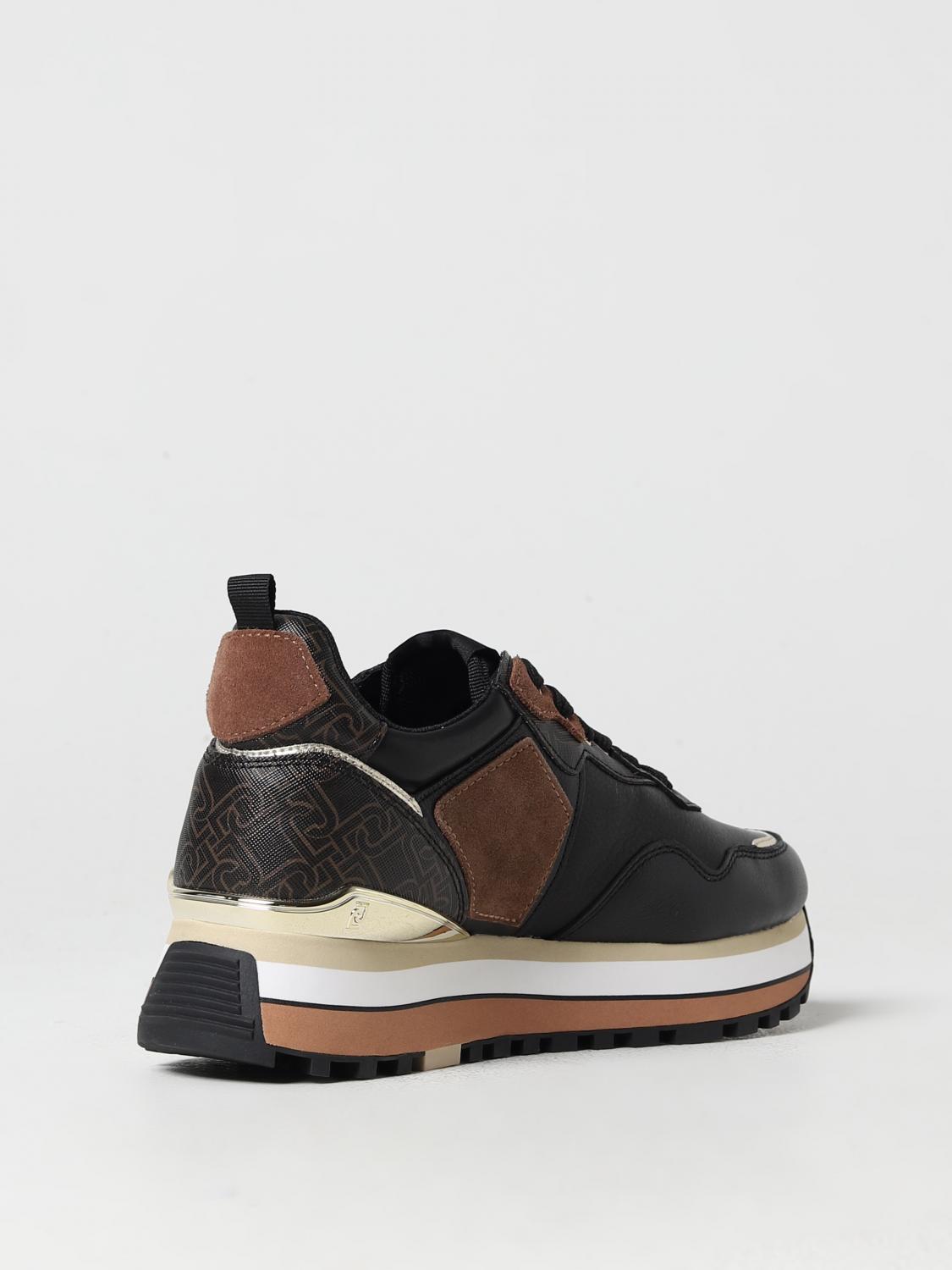 LIU JO SNEAKERS: Sneakers Maxi Wonder Liu Jo in pelle con monogram in metallo e platform, Nero - Img 3
