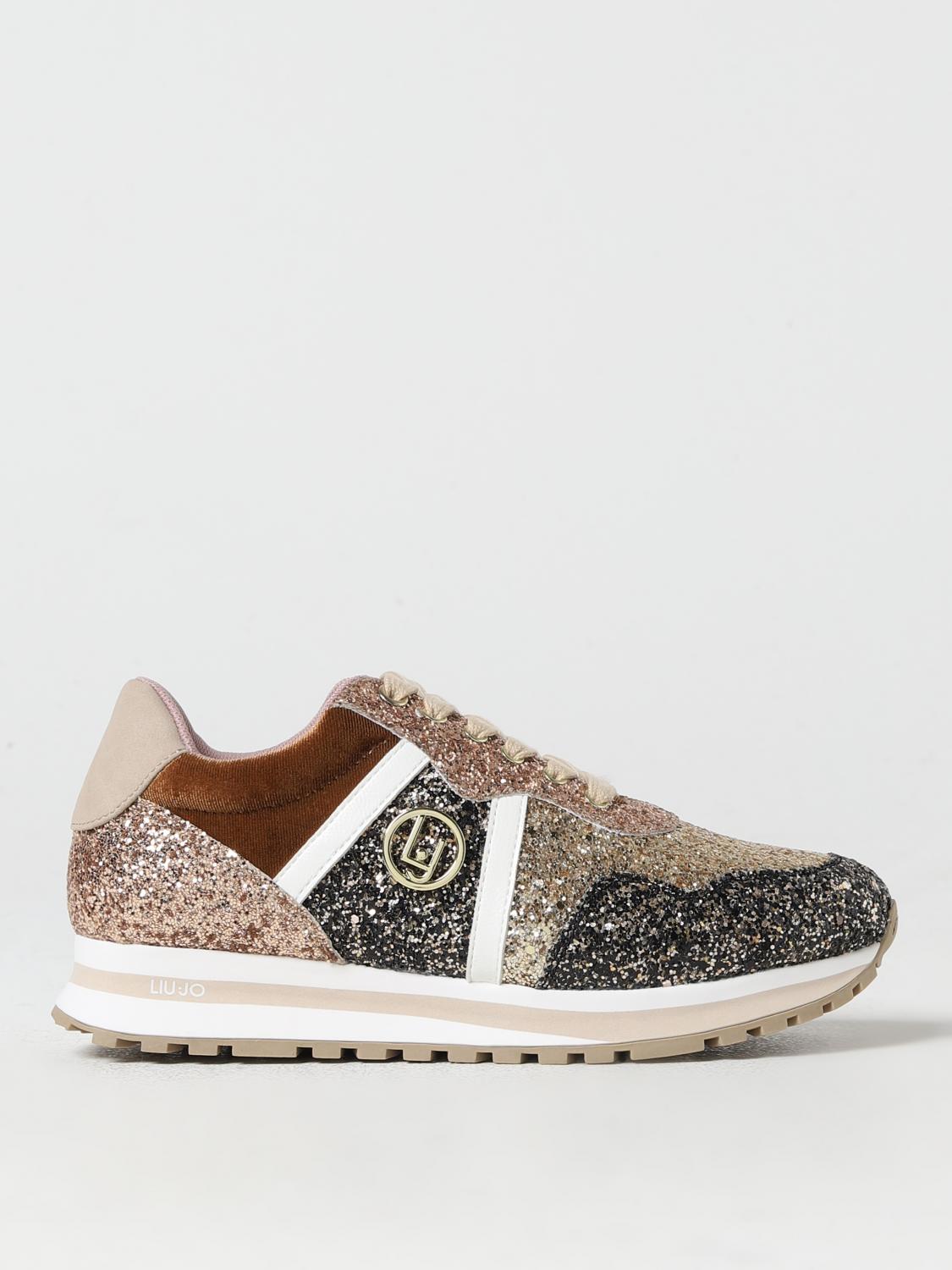 LIU JO: Shoes woman Gold Liu Jo sneakers 4F3701TX007 online at