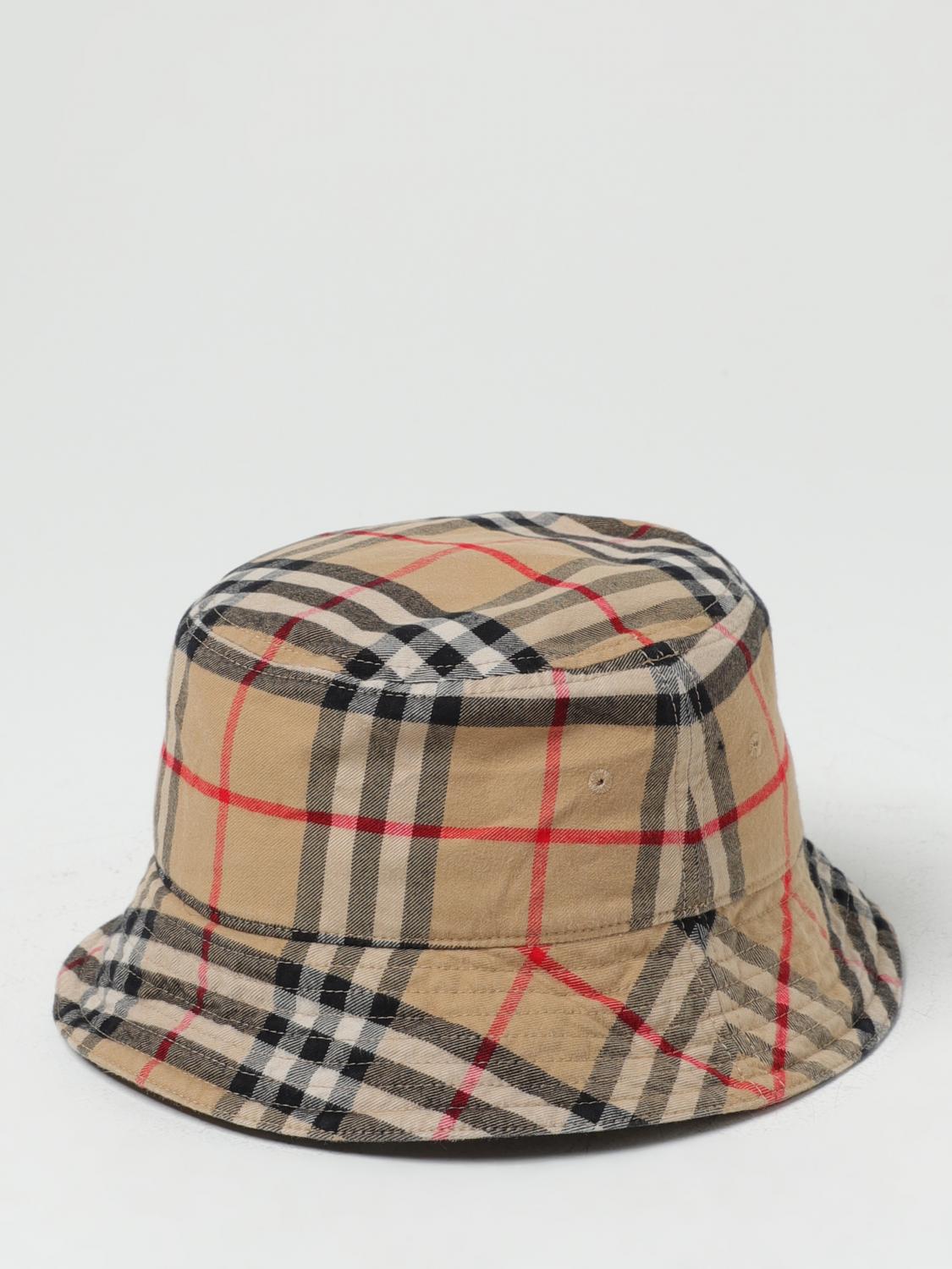 BURBERRY HAT: Burberry hat in cotton with Vintage Check pattern, Beige - Img 2