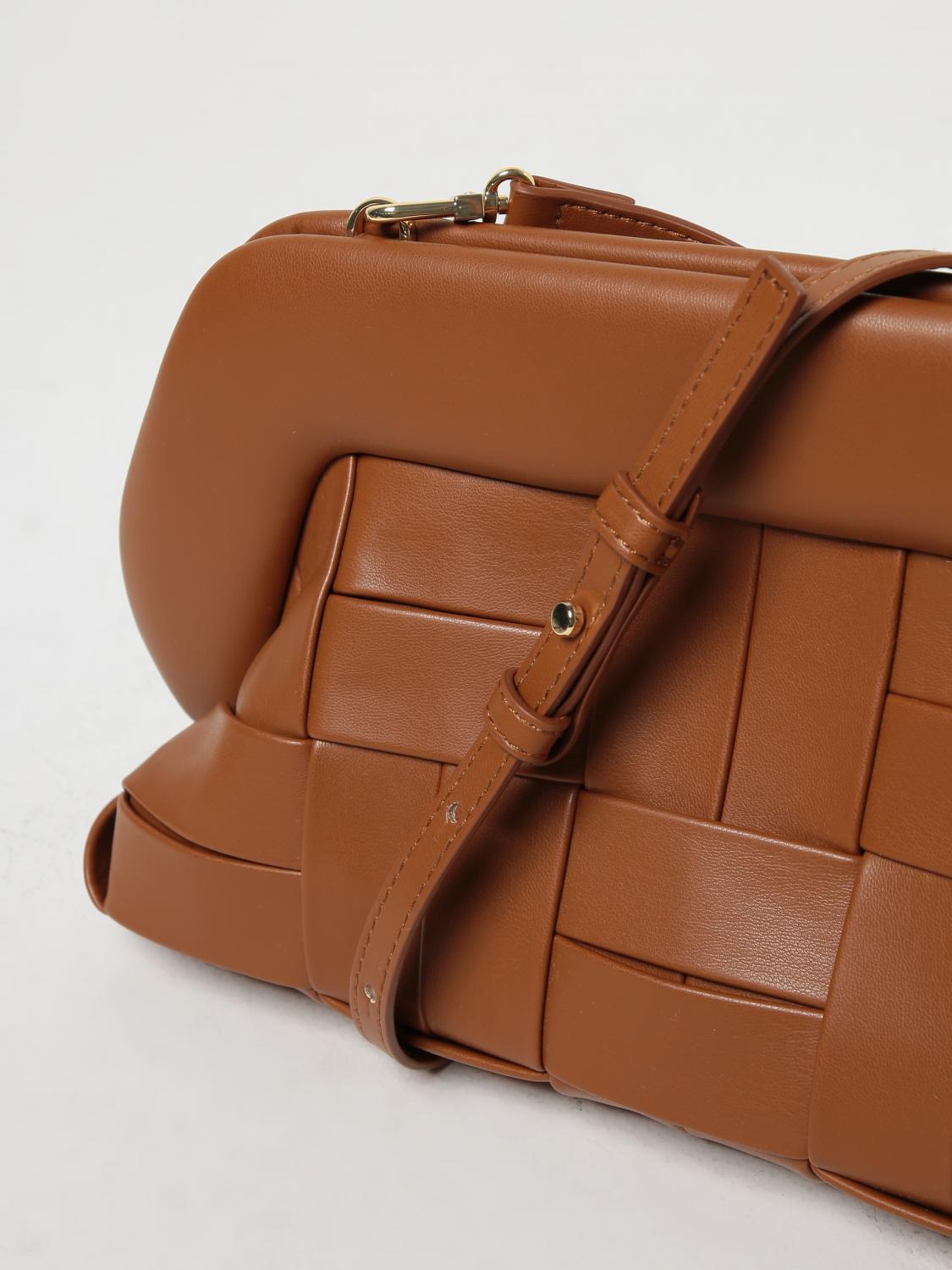 THEMOIRÈ BORSA A MANO: Borsa Bios flat Themoirè in pelle sintetica intrecciata, Marrone - Img 3