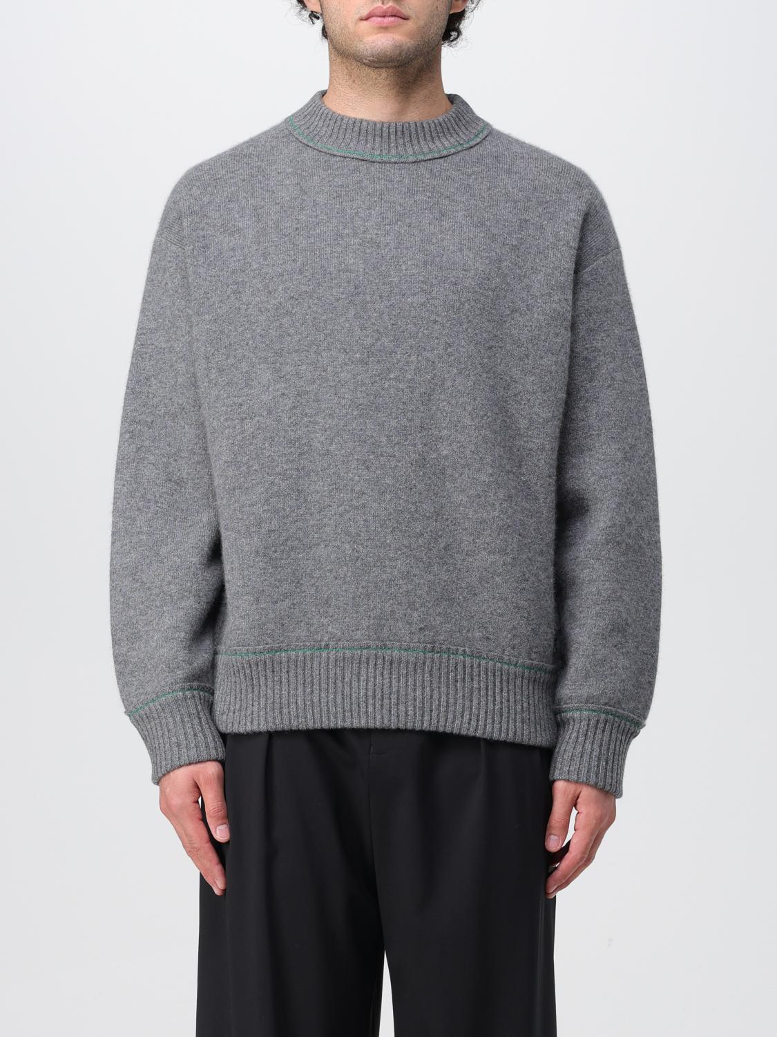 美品 sacai TwistedCable High Neck Pullover SACAI 2017 black wool blend navy trim ruffle cuff turtleneck top