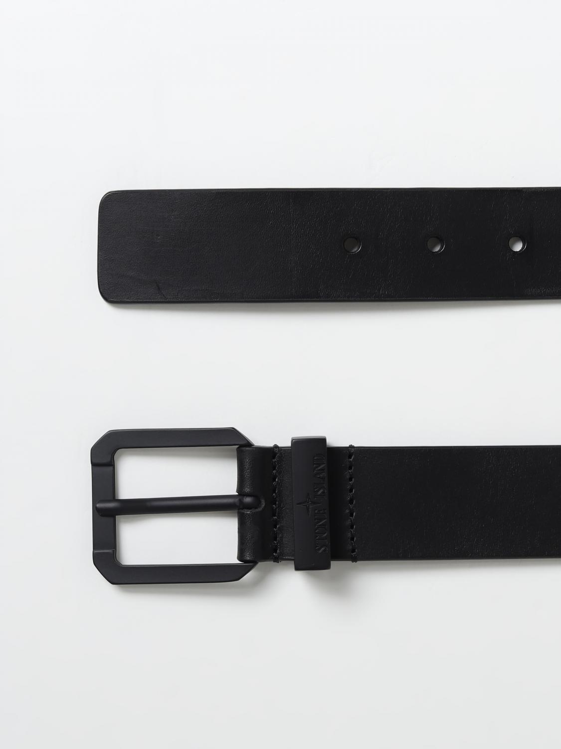STONE ISLAND JUNIOR BELT: Stone Island Junior leather belt, Black - Img 2