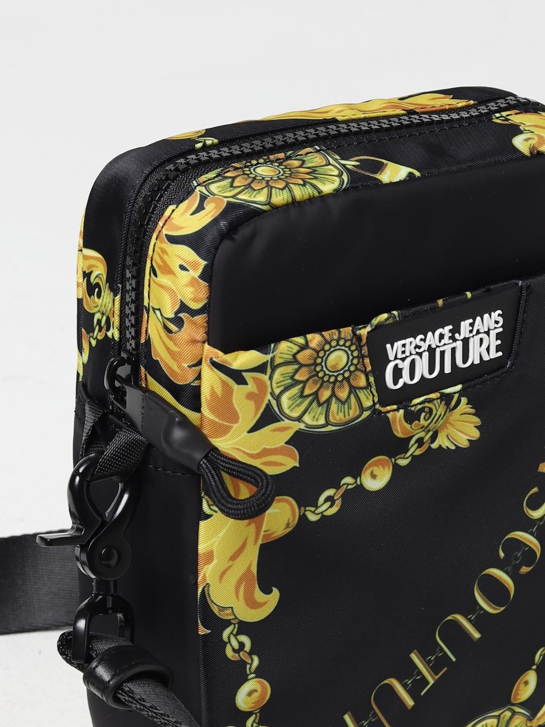 VERSACE JEANS COUTURE SHOULDER BAG: Versace Jeans Couture bag in nylon with Baroque Versace print, Black - Img 3