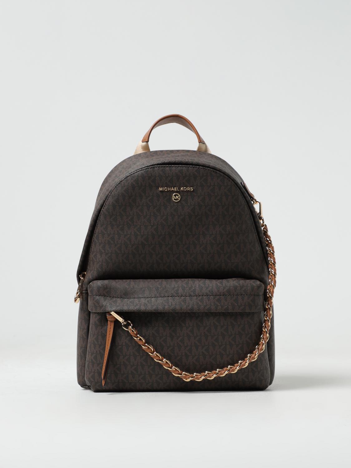 Michael Kors Brown Backpack with Monogram Design Michael Kors Rhea Medium Pebbled Leather Bookbag, Logo  main image 4