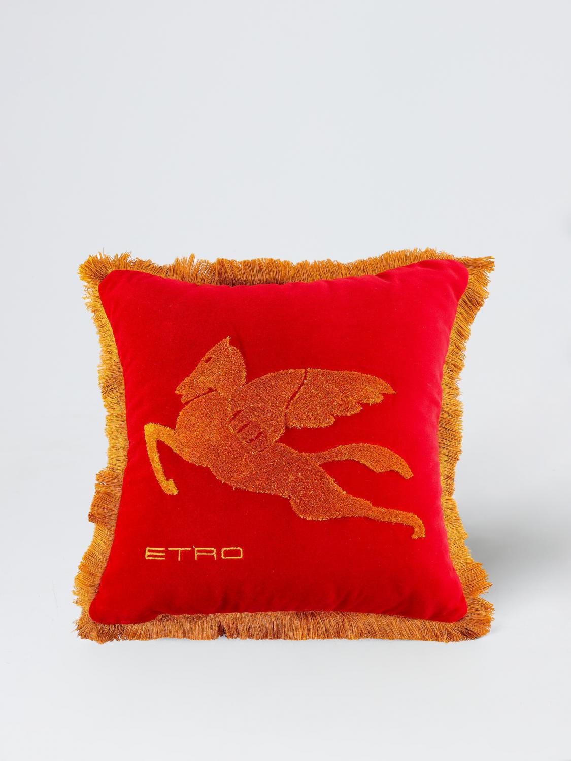 ETRO HOME CUSCINI: Cuscino di velluto Etro Home, Rosso - Img 1