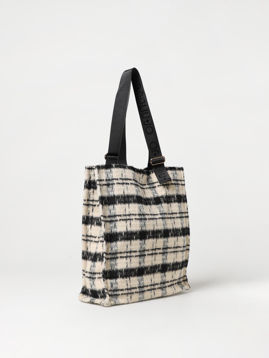 LIU JO BORSA A SPALLA: Borsa Liu Jo in tessuto con fantasia jacquard e logo, Nero - Img 2