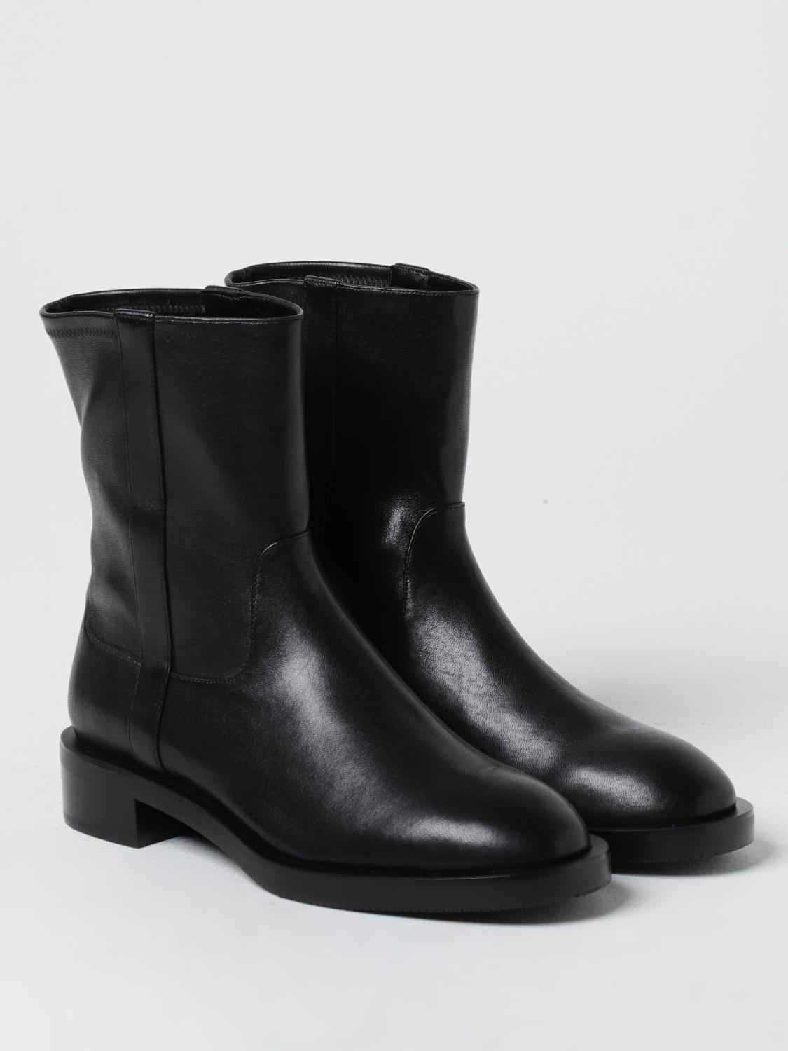 STUART WEITZMAN FLAT ANKLE BOOT: Stuart Weitzman Sadie leather ankle boots, Black - Img 2