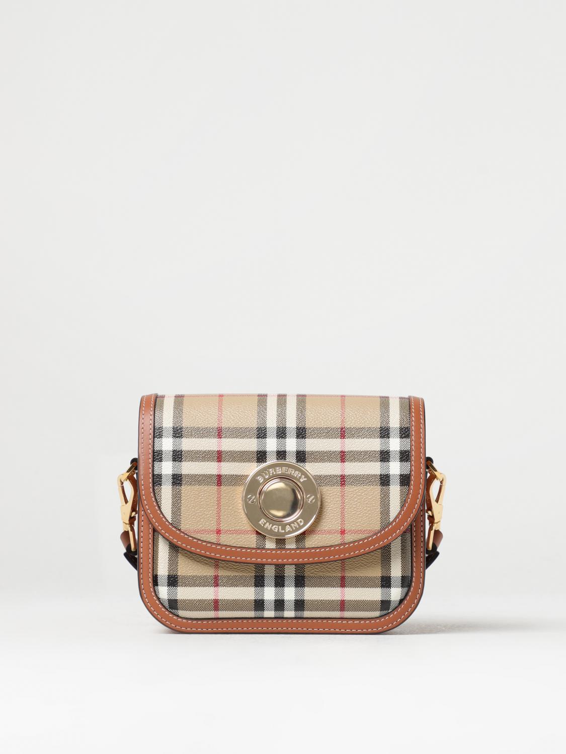 BURBERRY｜CROSSBAGS (Small Elizabeth Bag (8071356)) BURBERRY: Elizabeth bag in coated cotton and leather - Beige