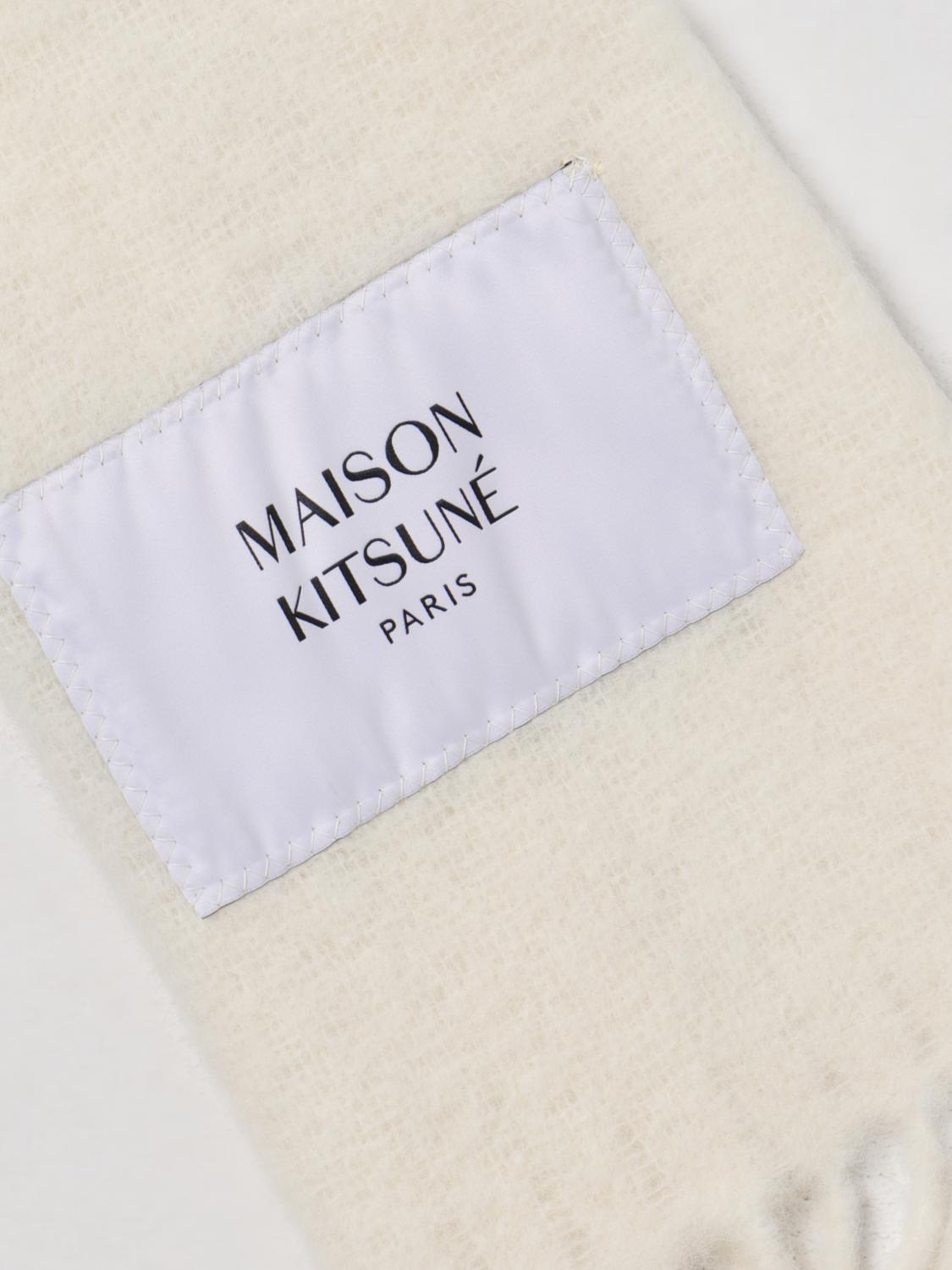 MAISON KITSUNÉ SCIARPA: Sciarpa Maison Kitsuné in lana, Bianco - Img 3