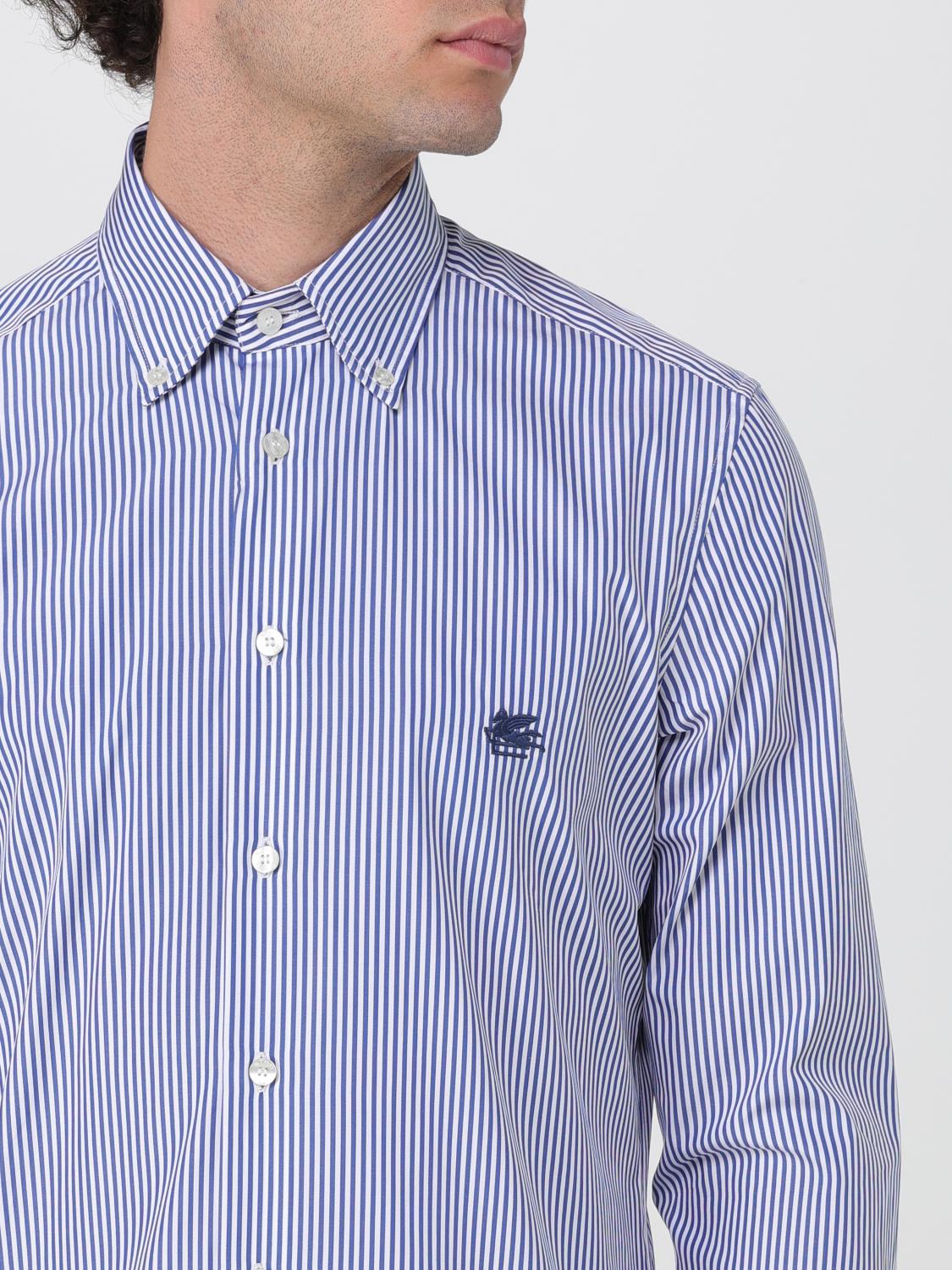 ETRO SHIRT: Etro shirt in striped cotton, Blue - Img 4